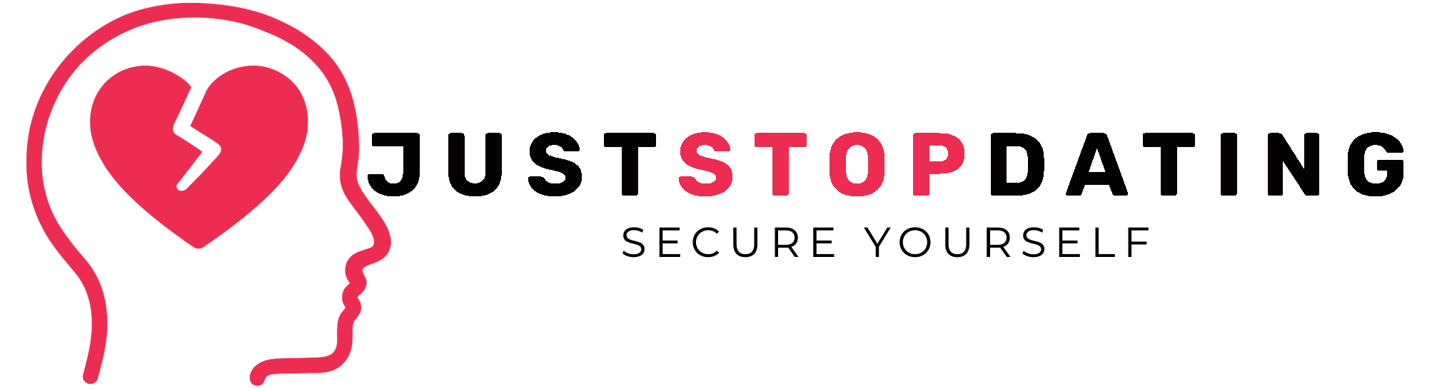 Logo for Just Stop Dating – Secure Yourself, showing a heart outline with a secure lock in the center labeled "JSD".
