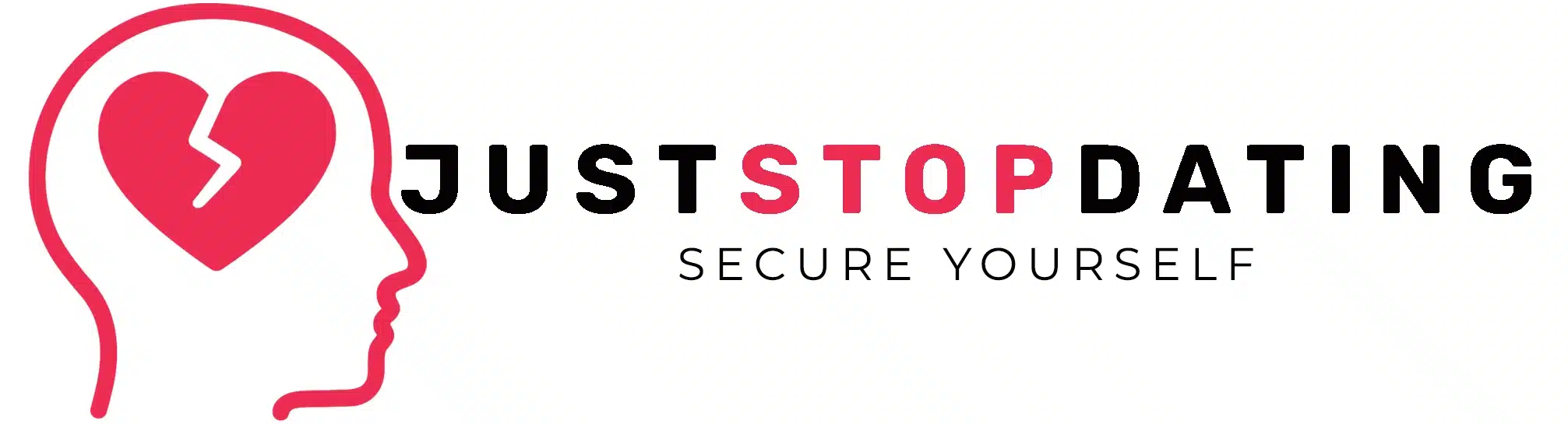 Logo for Just Stop Dating – Secure Yourself, showing a heart outline with a secure lock in the center labeled "JSD".