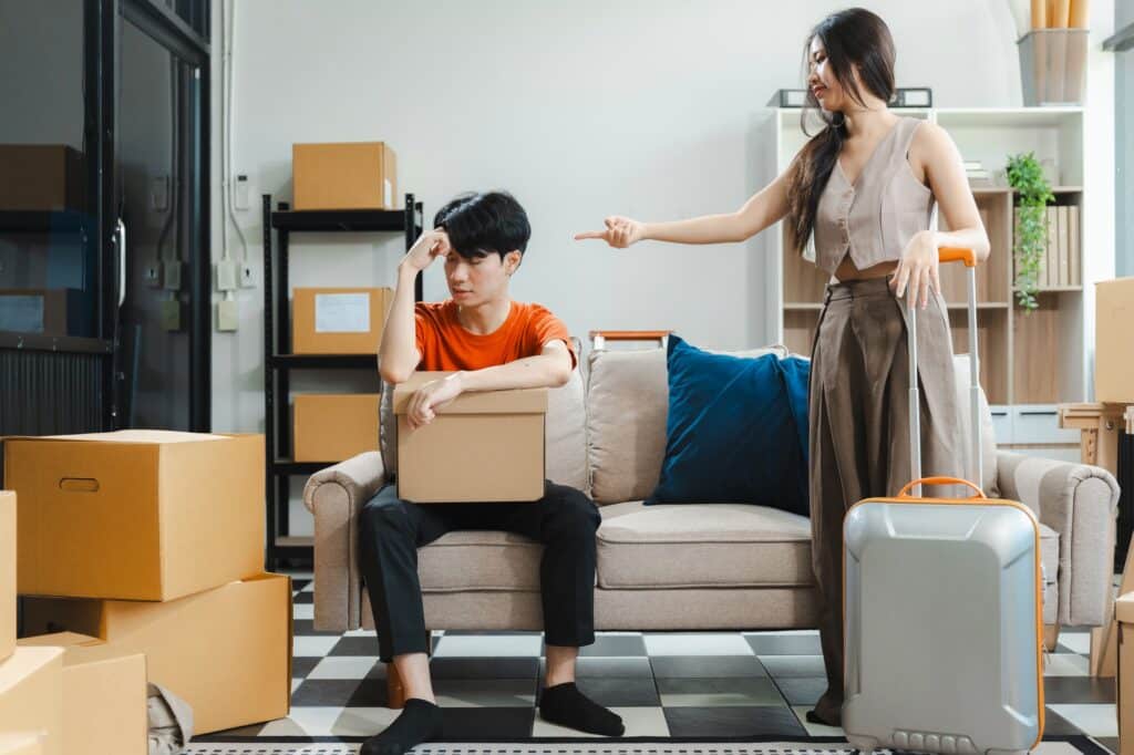 How to Breakup with a Fearful Avoidant - Unhappy young couple, having problems in relationship, thinking of breaking up or divorce, upset.