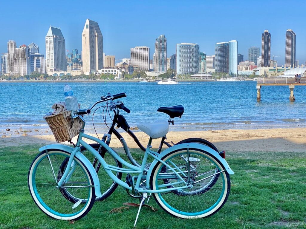 Beautiful San Diego city skyline across San Diego Bay