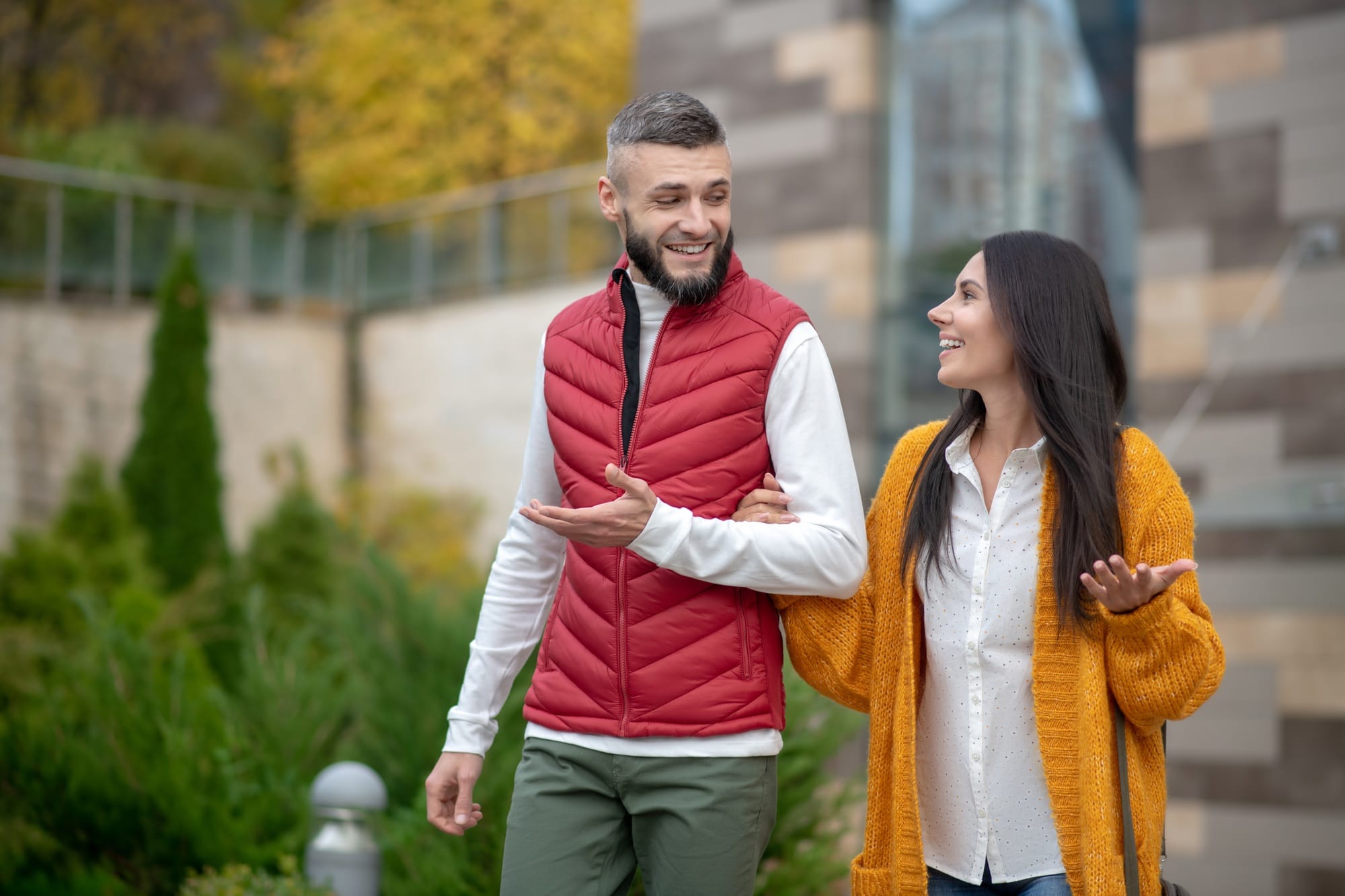Delighted positive people having a first date